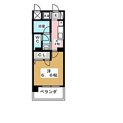 東桜コート ワンルームの間取図画像