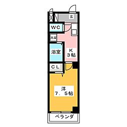 ハイツ相 1Kの間取図画像