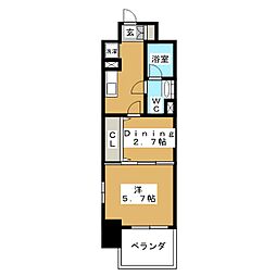 ブランシエスタ泉 2Kの間取図画像