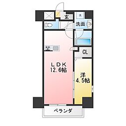 カメリア丸の内 1LDKの間取図画像