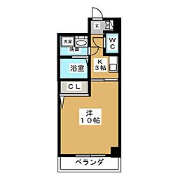 YOSHIX代官町 1Kの間取図画像