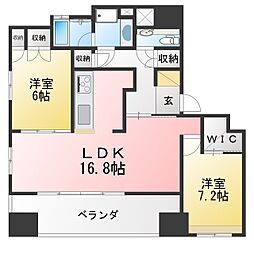 パシフィックコンフィート丸の内 2LDKの間取図画像