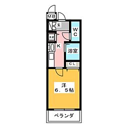 プレサンス栄メディパーク 1Kの間取図画像