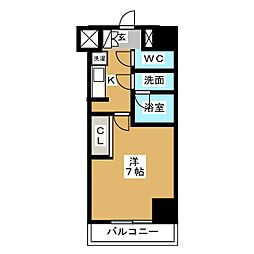 セイワパレス丸の内駅前プレミア 1Kの間取図画像