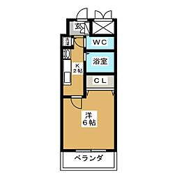 プレサンス新栄リミックス 1Kの間取図画像