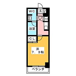 ライブコート泉 1Kの間取図画像