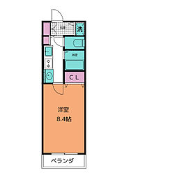 プレサンス泉セントマーク 1Kの間取図画像