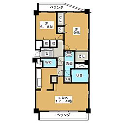 アビタシオン泉 2LDKの間取図画像