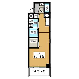 丸の内エンブルコート ワンルームの間取図画像