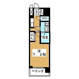 プライムアーバン泉 1Kの間取図画像