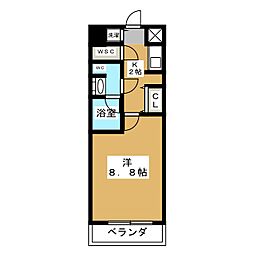 プライムアーバン泉 1Kの間取図画像