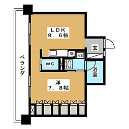 アーデン泉プレミア 1LDKの間取図画像