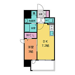 エスリード泉外堀通 1DKの間取図画像