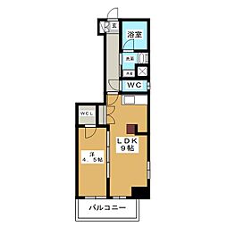 エステムプラザ名古屋丸の内 1LDKの間取図画像