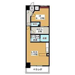 ファインブルーム新栄 1LDKの間取図画像