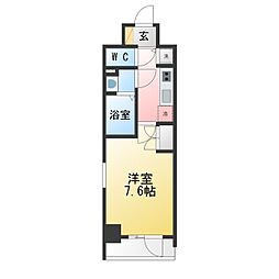 エスリード大須プレシア 1Kの間取図画像