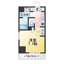 アーバン錦 1Kの間取図画像