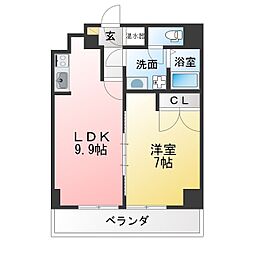 サンリヴァーメゾン 1LDKの間取図画像