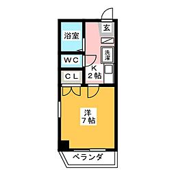 フォレスト318 1Kの間取図画像