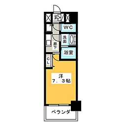 プレサンス栄フェル 1Kの間取図画像