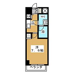 カレント新栄 1Kの間取図画像