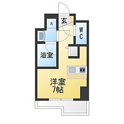 スクエアアパートメント ワンルームの間取図画像