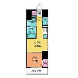 ザ・レジデンスパーク栄 1LDKの間取図画像
