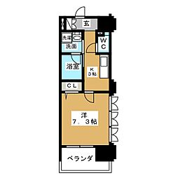 リベルタカリーノ 1Kの間取図画像