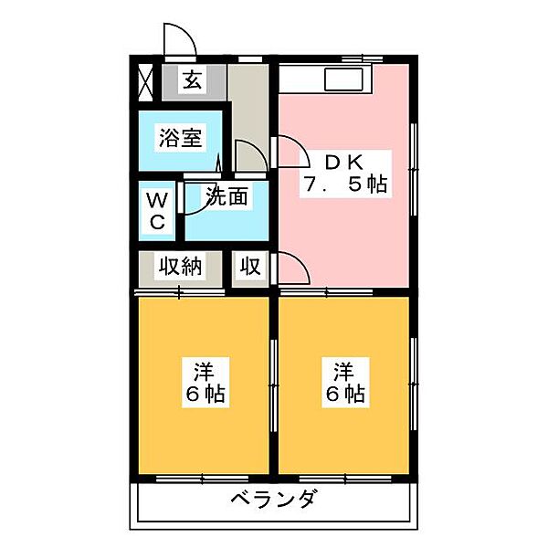 フランドール法華西 ｜愛知県名古屋市中川区法華西町１丁目(賃貸マンション2DK・1階・44.28㎡)の写真 その2