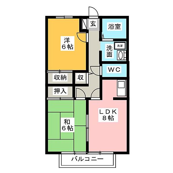 パークサイドキザヤマ ｜愛知県名古屋市中川区中島新町１丁目(賃貸アパート2LDK・1階・51.37㎡)の写真 その2