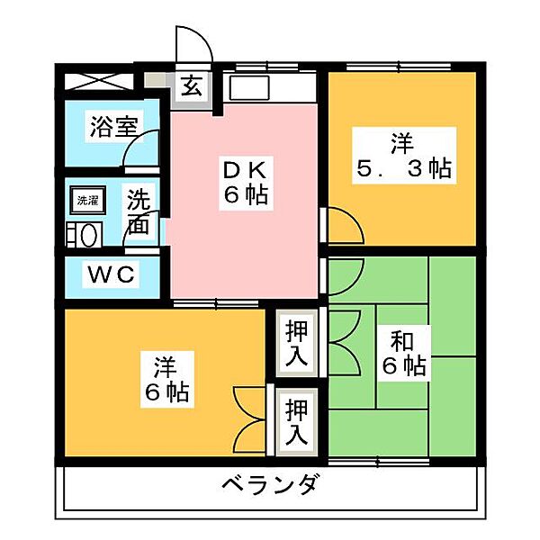 レジデンスオレンジ ｜愛知県名古屋市中川区小本本町３丁目(賃貸マンション3DK・2階・48.96㎡)の写真 その2