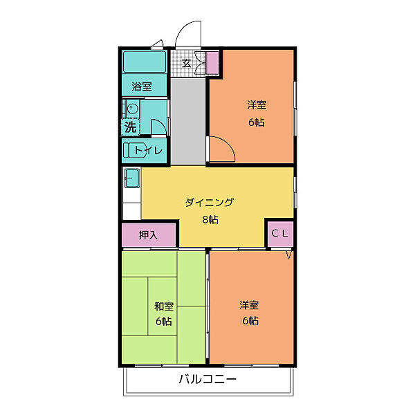 蜆橋ハイツ ｜愛知県名古屋市中川区外新町４丁目(賃貸マンション3DK・4階・60.00㎡)の写真 その2