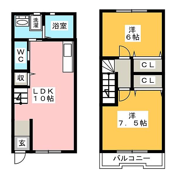 サウスコート ｜愛知県名古屋市中川区八家町２丁目(賃貸テラスハウス2LDK・2階・59.62㎡)の写真 その2