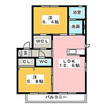 ウエストサイドガーデン　B棟  ｜ 愛知県名古屋市中川区一色新町１丁目（賃貸アパート2LDK・1階・56.80㎡） その2