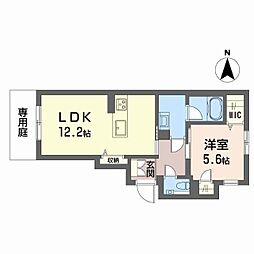 シャーメゾン　カーサレジオ 1階1LDKの間取り