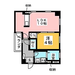 ロイヤルレジデンス高畑 1LDKの間取図画像