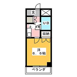 ハートイン高畑南 1Kの間取図画像