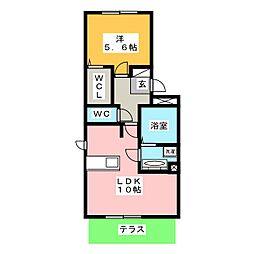 モアクレシア 1LDKの間取図画像