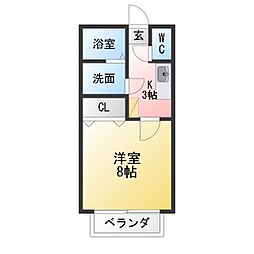 メゾンドアンジェ 1Kの間取図画像