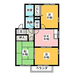 アーバンKAZUF 3DKの間取図画像