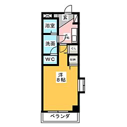 コスモ 1Kの間取図画像