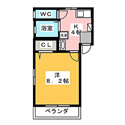 アーバン稲永 1Kの間取図画像