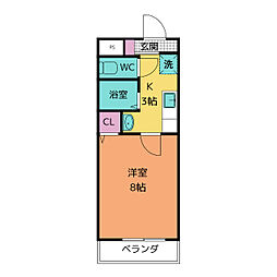 ヤマトマンション昭和橋 1Kの間取図画像