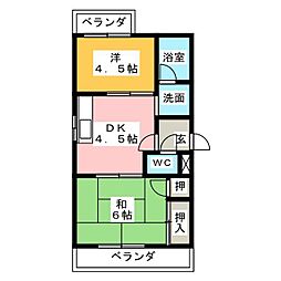 トレンツマンション 2DKの間取図画像