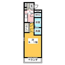 メゾン・ド・シエル 1Kの間取図画像