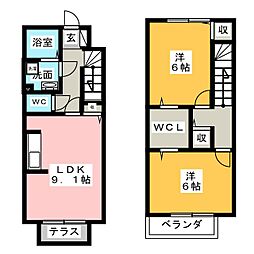 ルーチェ・ソラーレ 2DKの間取図画像