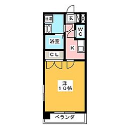 アンソレイエ 1Kの間取図画像