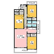 第5みかん山ハイツ  ｜ 愛知県名古屋市瑞穂区密柑山町２丁目（賃貸マンション3LDK・2階・73.76㎡） その2