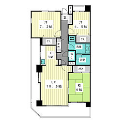 クレス 3LDKの間取図画像