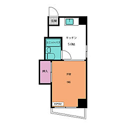 ヤゴトハウス 5階ワンルームの間取り